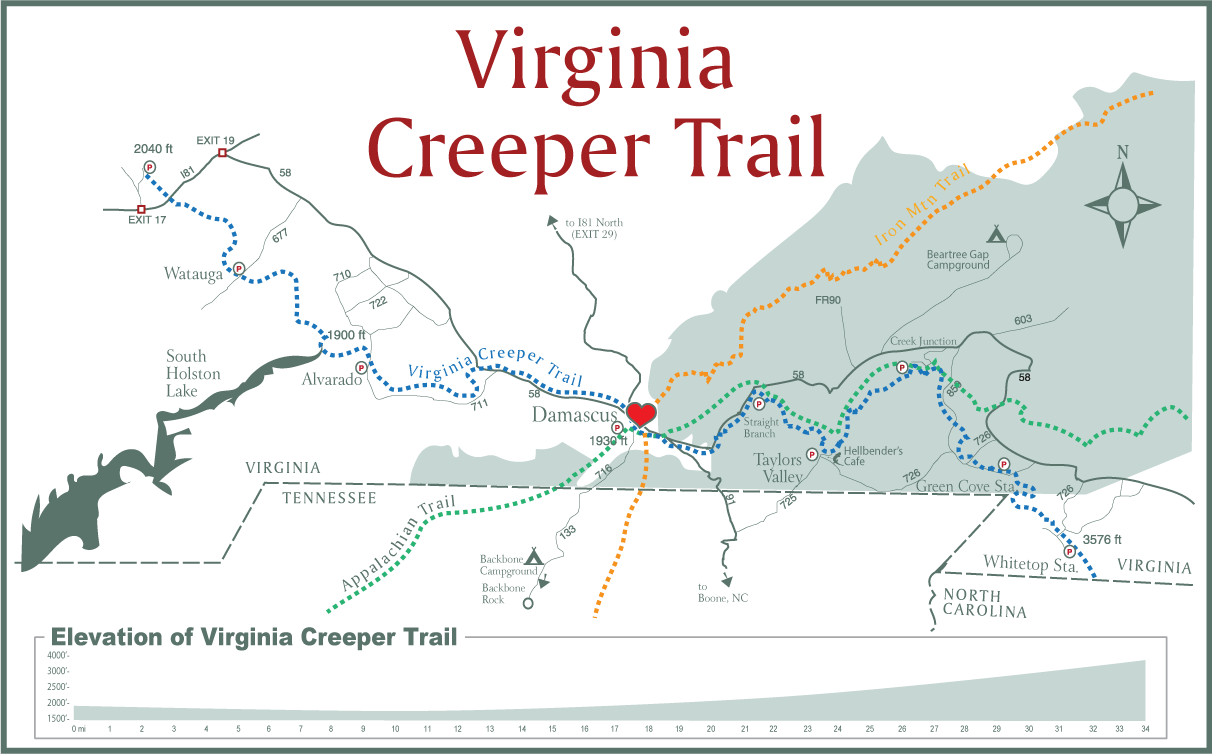 Virginia Creeper Trail Maps