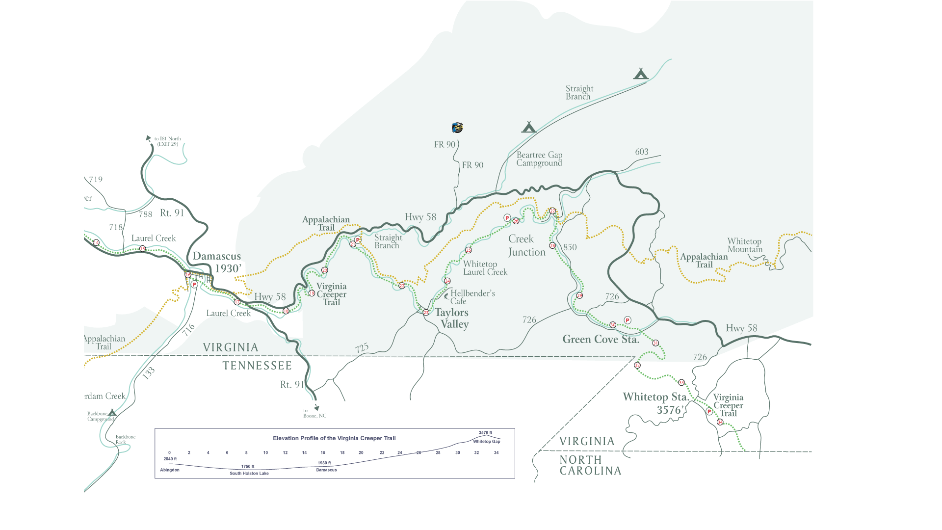 Virginia Creeper Trail Maps